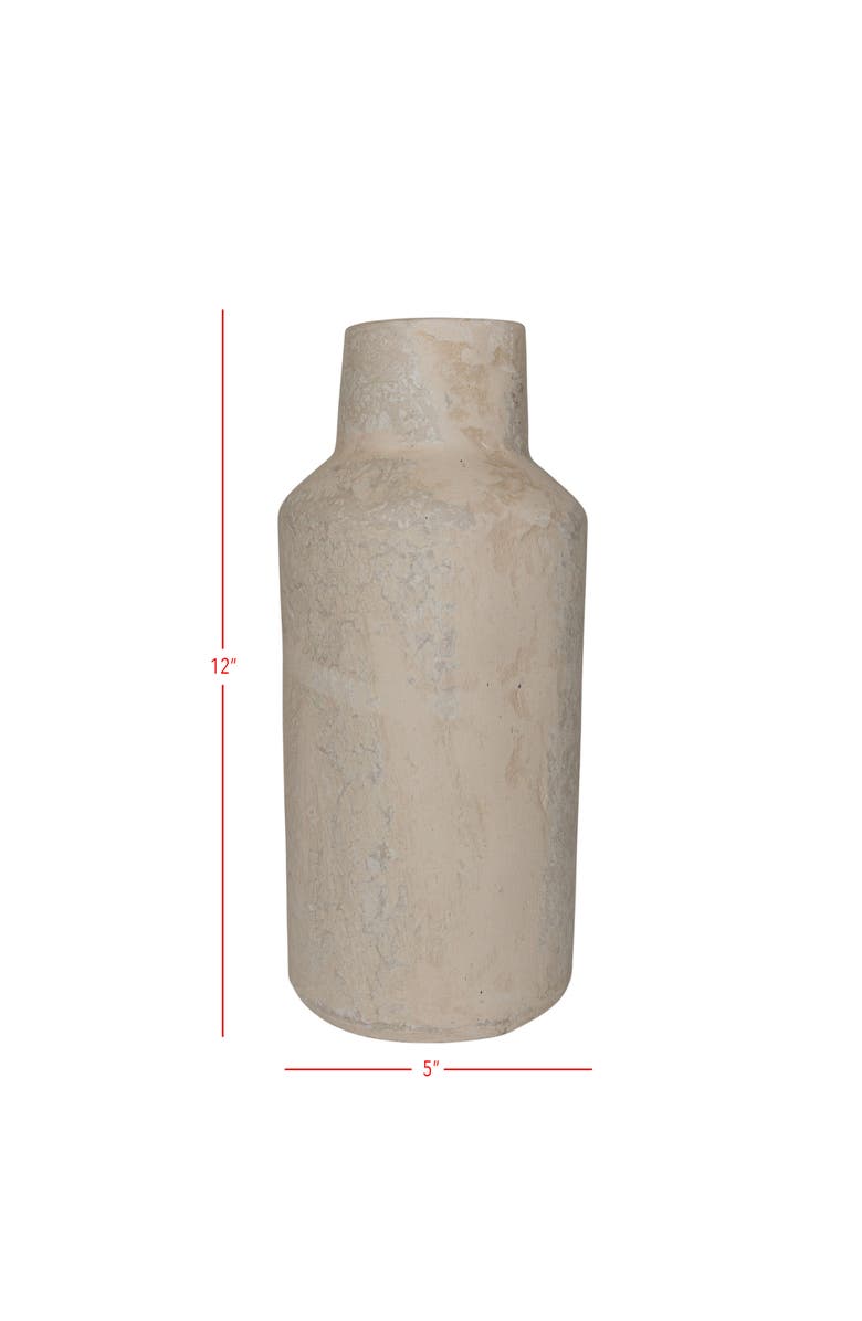 Foreside Home and Garden White Paper Mache Vase, Alternate, color, White