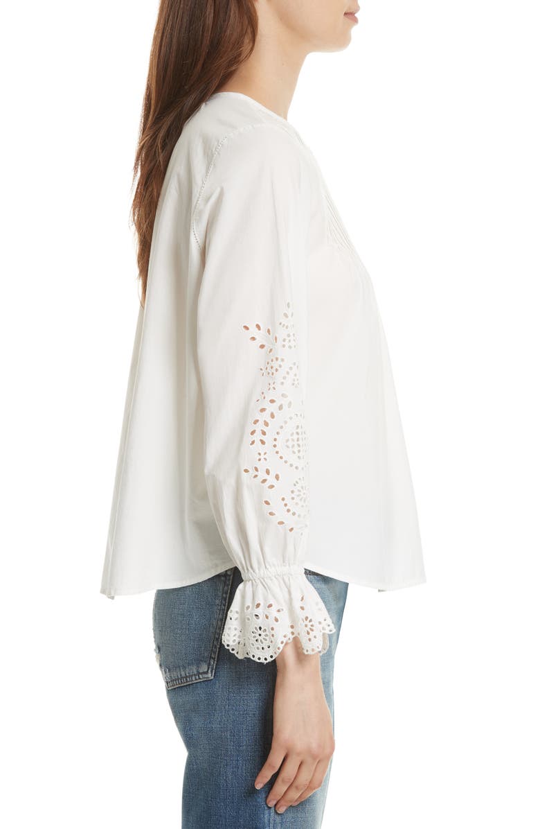 Joie Kalyssa Eyelet Top, Alternate, color, Porcelain