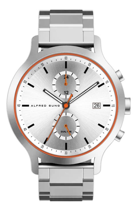 Dual Time Bracelet Strap Watch, 42.5mm