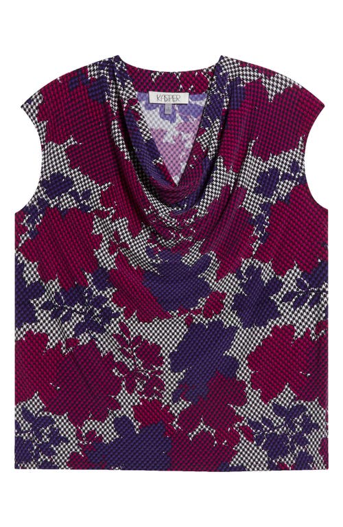 Kasper Cowl Neck Cap Sleeve Top In Purple