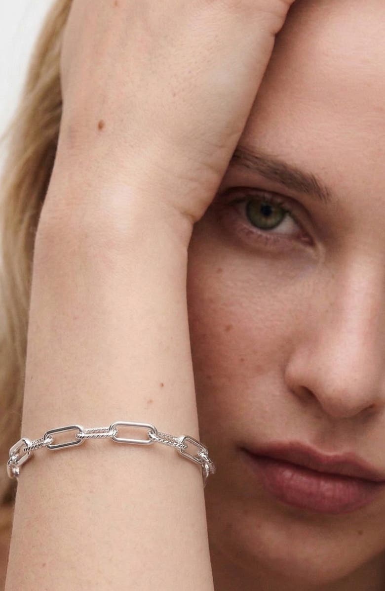 YOJ Oto Rope Slim Chain Bracelet in Silver, Alternate, color, Silver