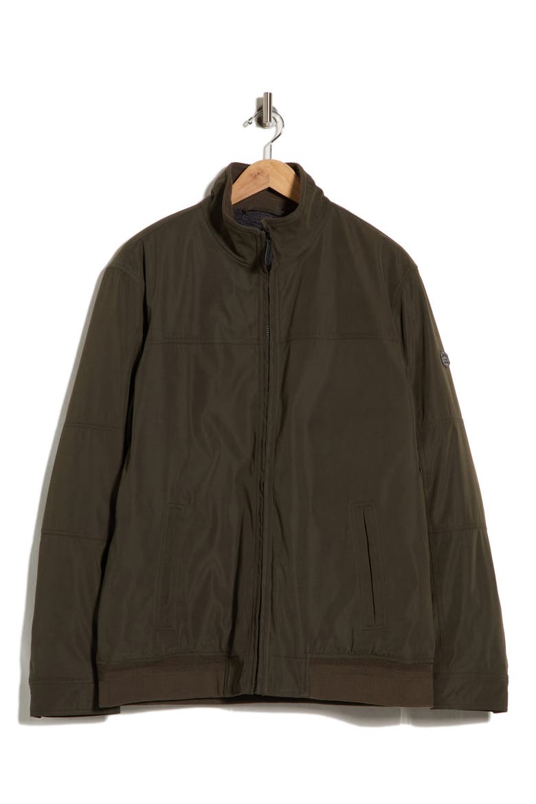 Faux Shearling Lined Microfiber Jacket, Main, color, OLIVE