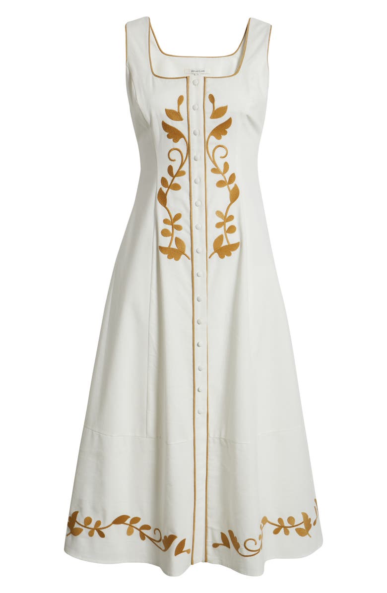 ZOE AND CLAIRE Embroidered Sleeveless Midi Dress, Alternate, color, 