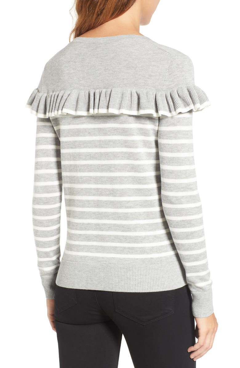 Chelsea28 Ruffle Stripe Sweater, Alternate, color,