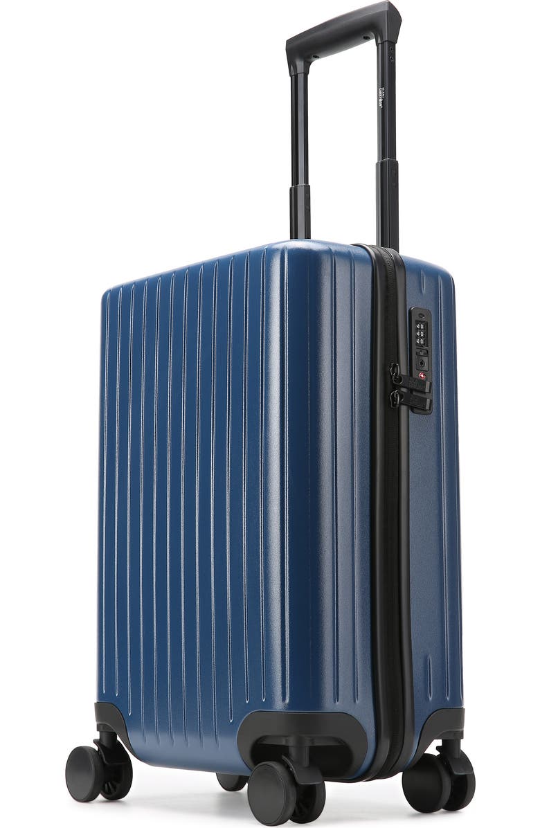 Miami Carry On Ocean Polycarbonate Carry On Spinner Suitcase, Main, color, Navy