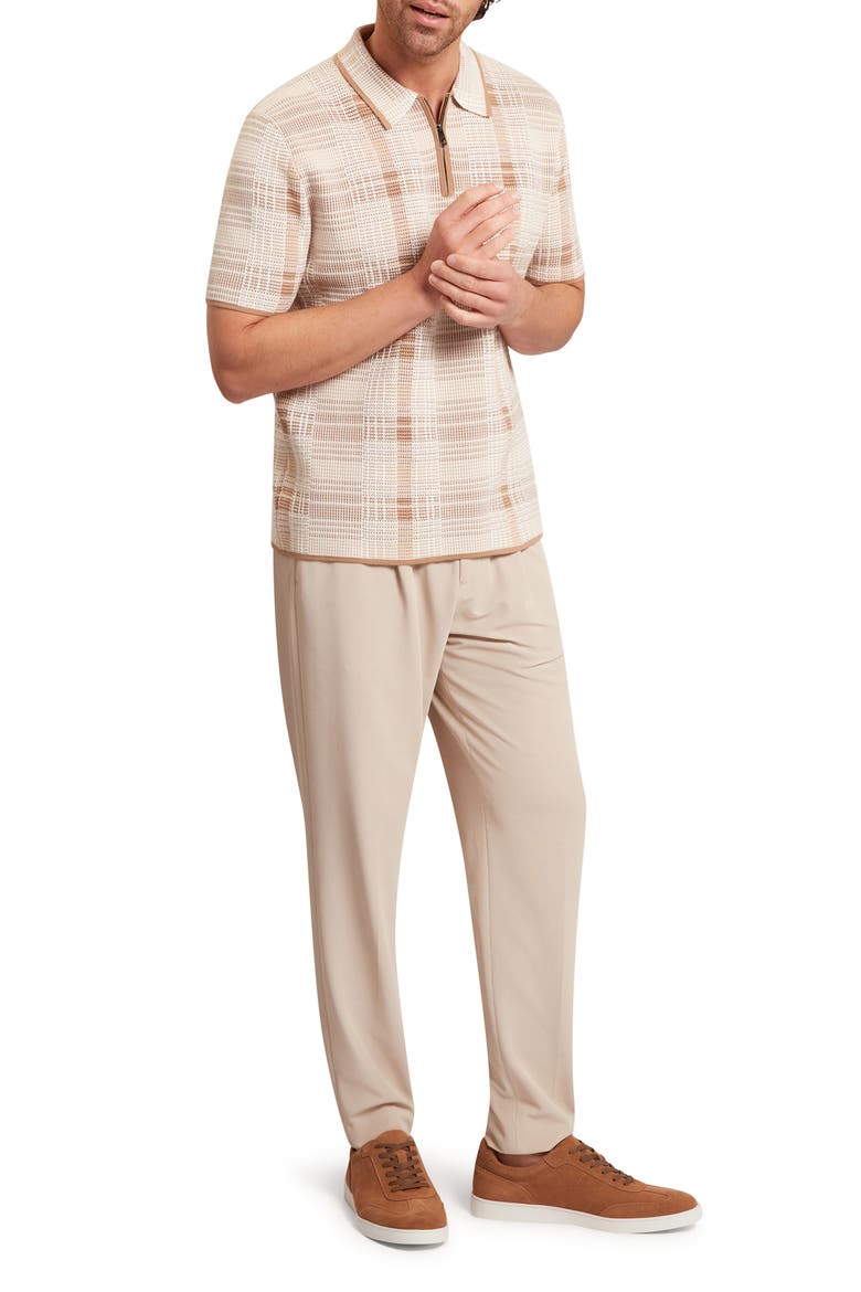 Halpirt Check Quarter Zip Polo, Alternate, color, TAUPE