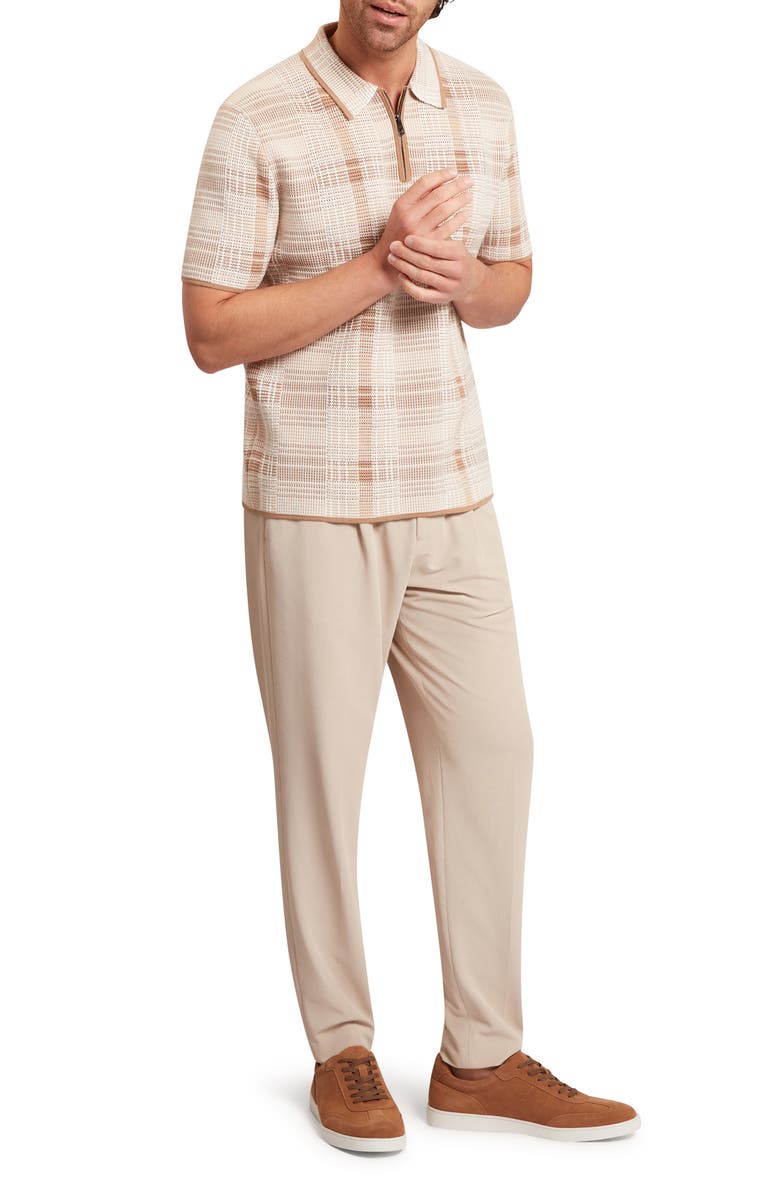 Ted Baker Halpirt Check Quarter Zip Polo, Alternate, color, 