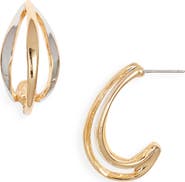 Kenneth Jay Lane Two-Tone Hoop Earrings