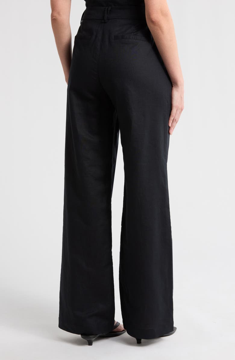 PAIGE Niguel High Waist Linen Blend Wide Leg Pants, Alternate, color, 