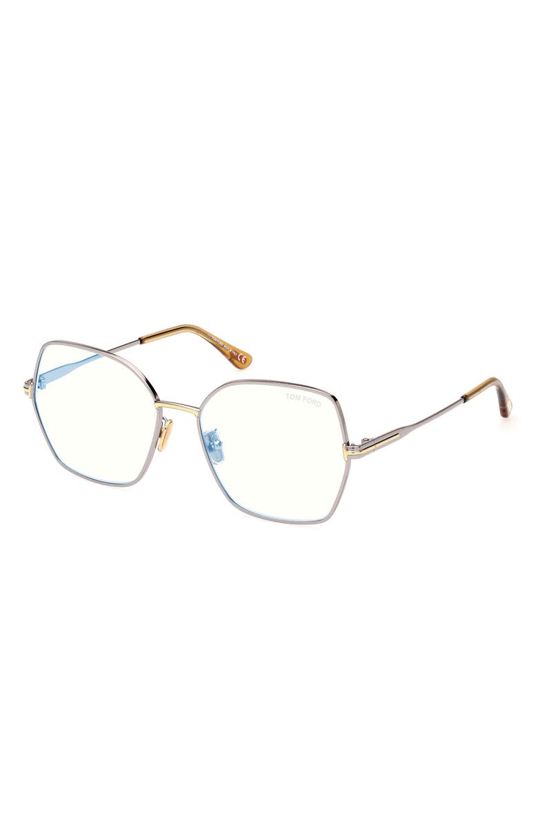 TOM FORD 56mm Butterfly Blue Light Blocking Glasses, Alternate, color, 