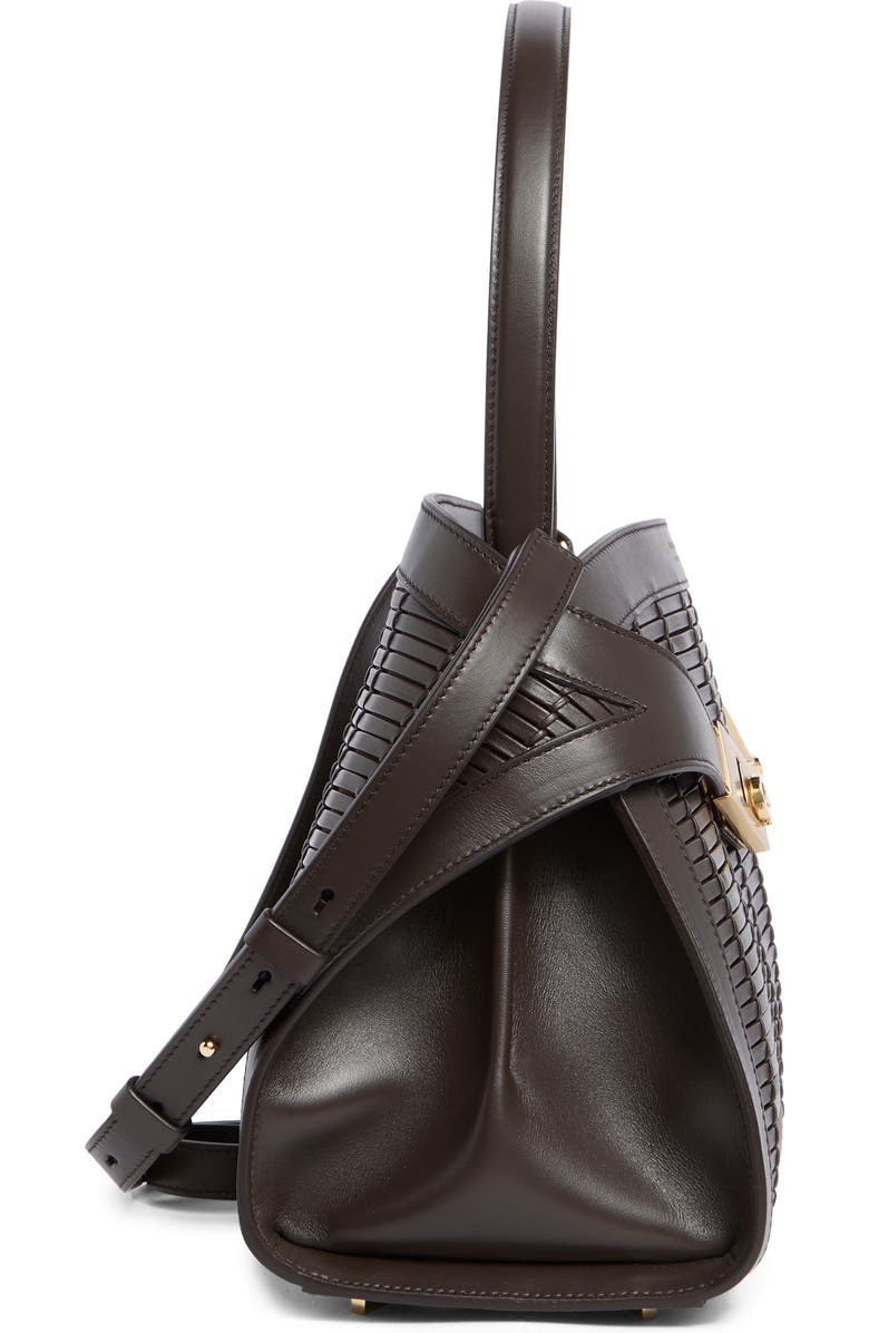 FERRAGAMO Medium Hug Soft Woven Leather Shoulder Bag, Alternate, color, Testa Di Moro