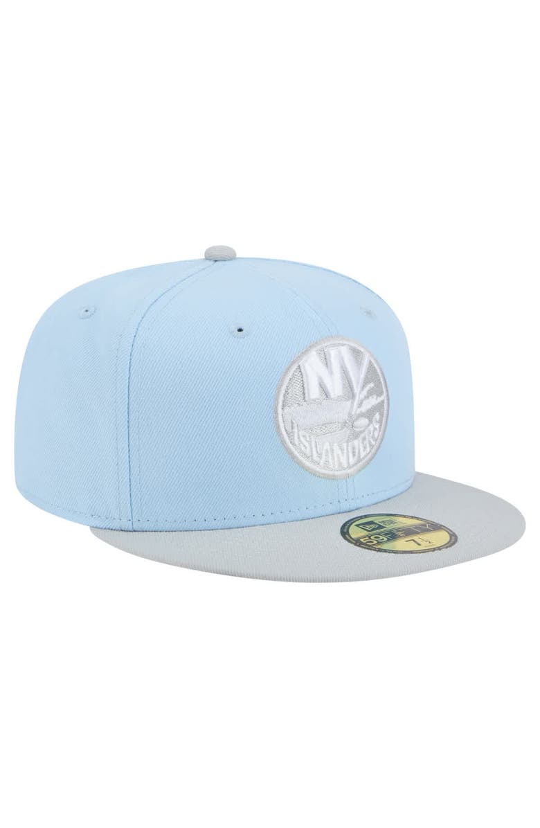 New Era Men's New Era  Light Blue/Gray New York Islanders Color Pack Two-Tone 59FIFTY Fitted Hat, Alternate, color, 