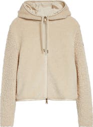 Moncler Hooded Mixed Media Cardigan