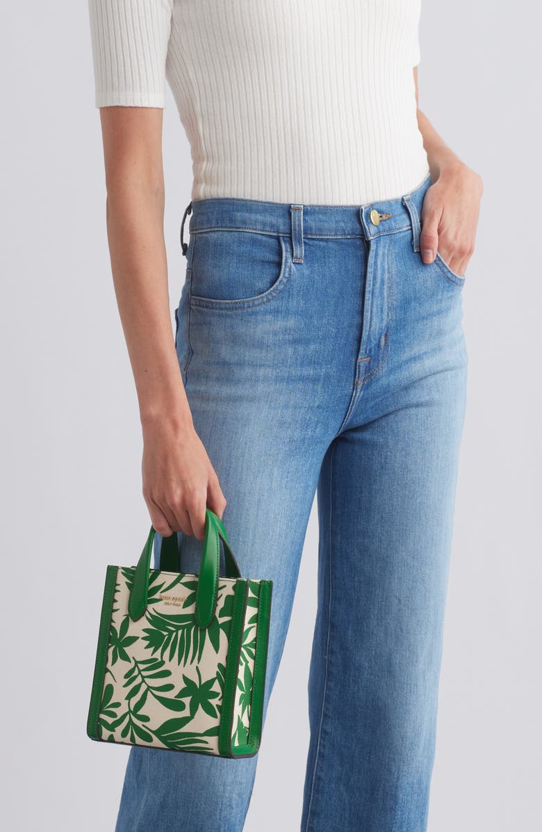 Kate Spade New York mini manhattan foliage print tote, Alternate, color,