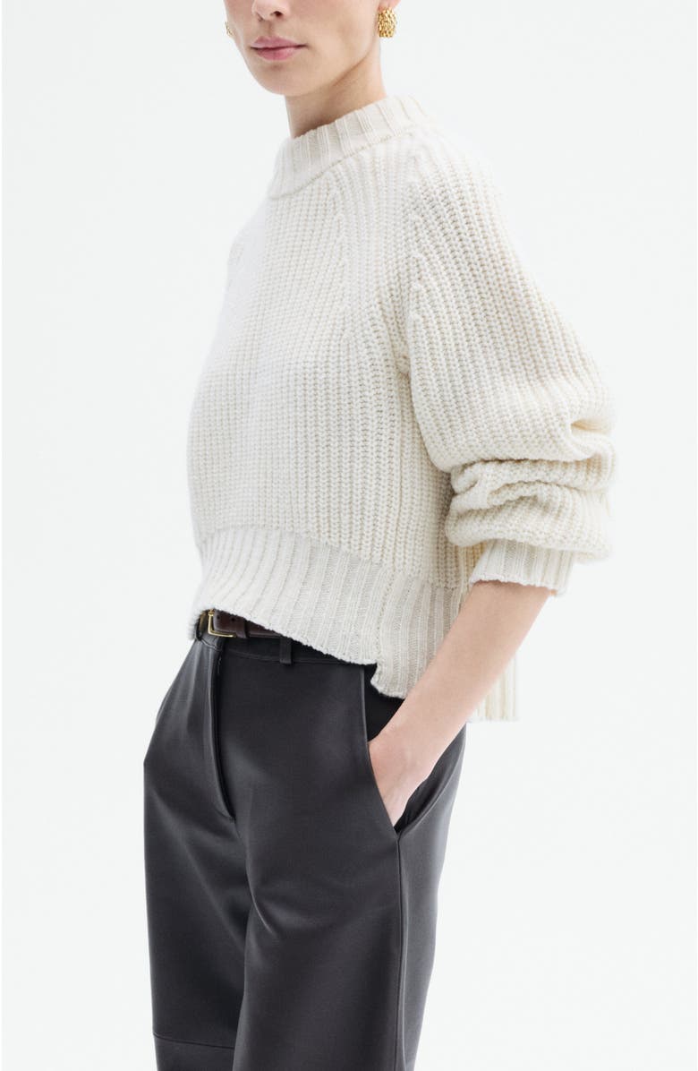 CO Wool Blend Cropped Sweater, Alternate, color, Ivory