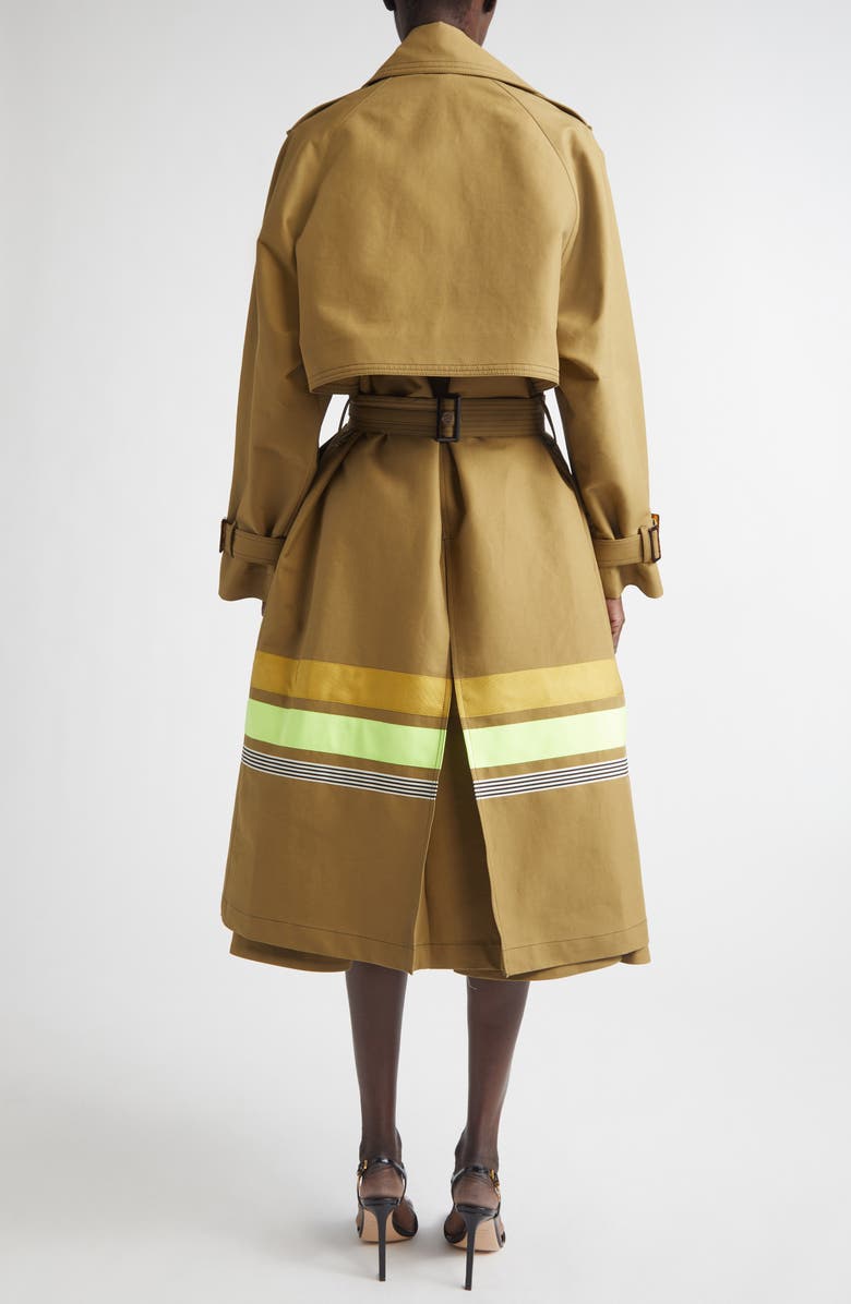 Christopher John Rogers Stripe Detail Oversize Trench Coat, Alternate, color, Cardamom
