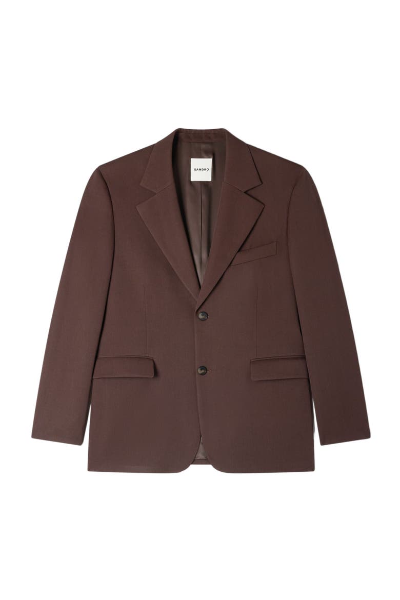 Oversized wool jacket, Alternate, color, Chocolate