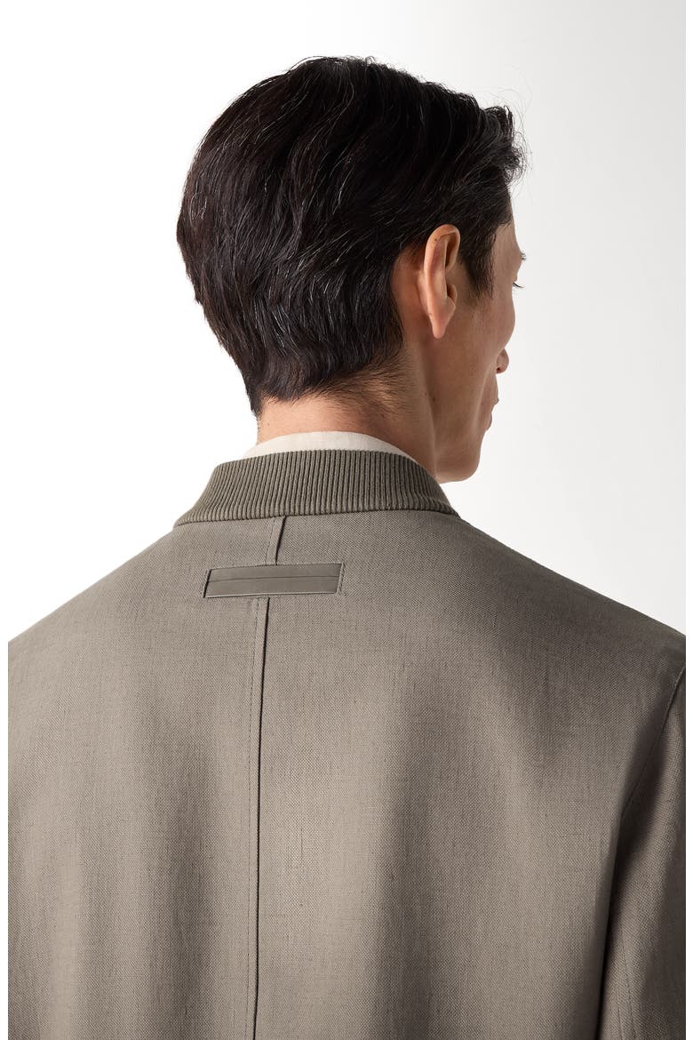 Oasi Lino Bomber Jacket, Alternate, color, DARK TAUPE