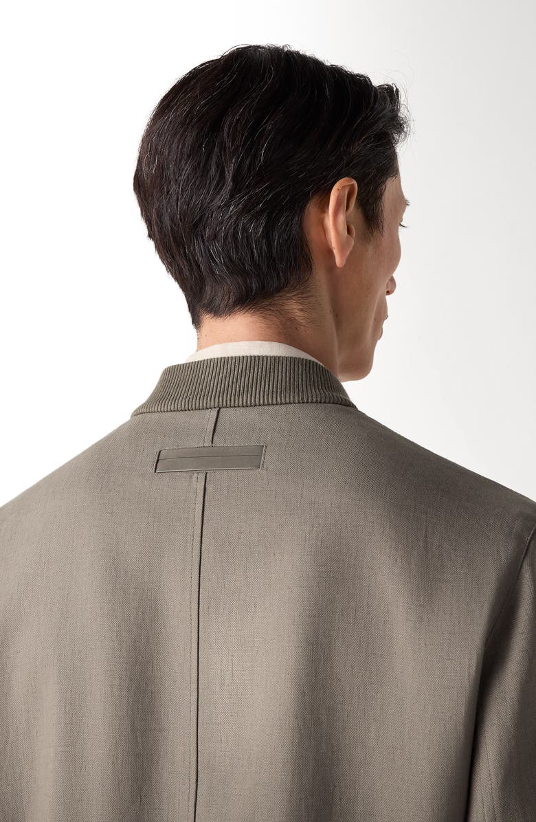 ZEGNA Oasi Lino Bomber Jacket, Alternate, color, Dark Taupe