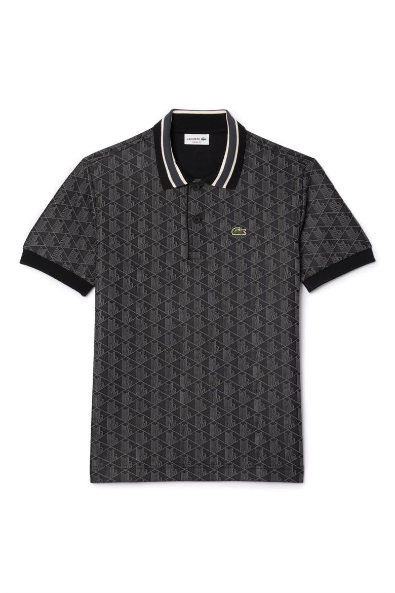 Monogram Jacquard Polo, Alternate, color, BLACK GRAPHITE