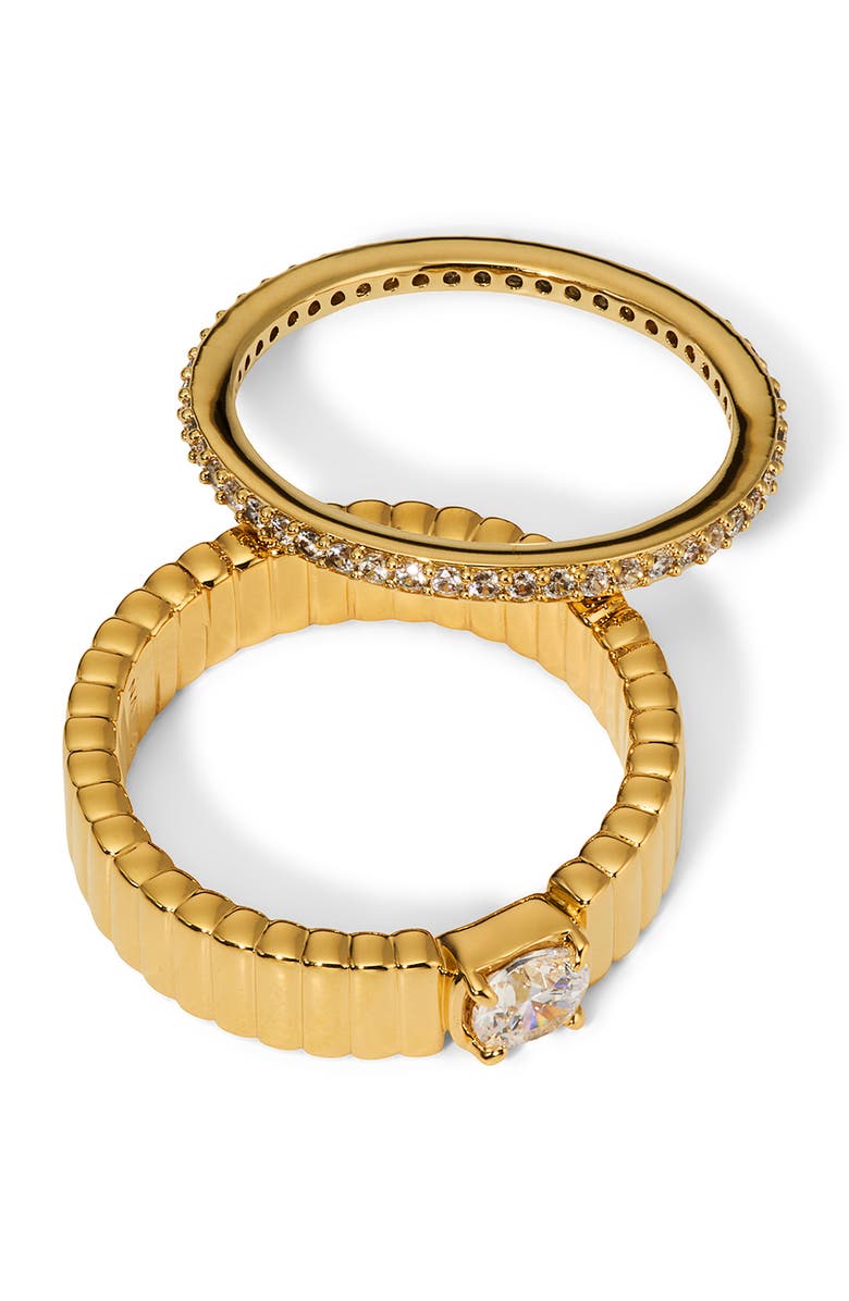 Nadri Delancey Set of 2 Rings, Alternate, color, Gold