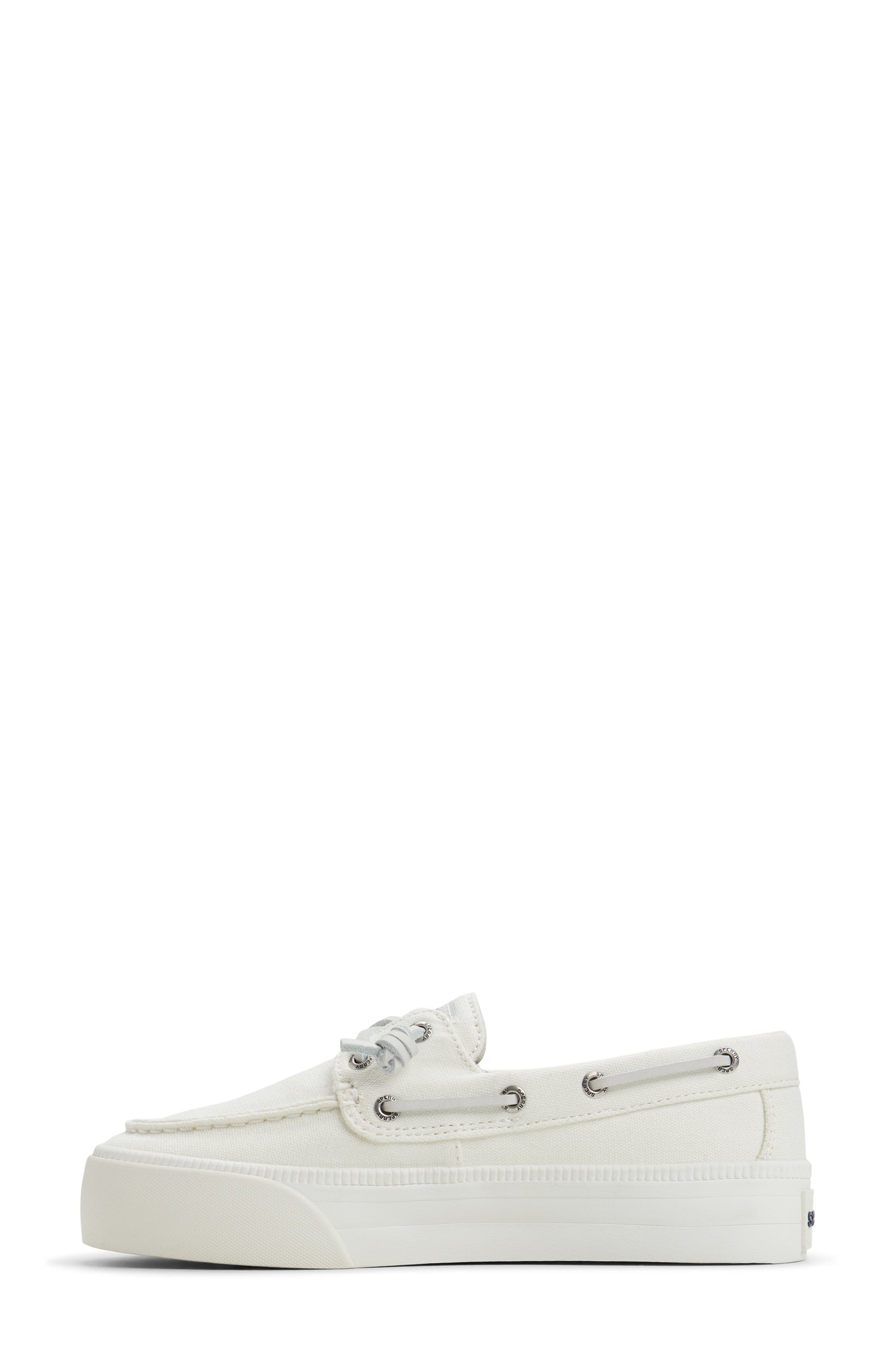 Sperry Bahama Platform Boat Shoe, Alternate, color, White