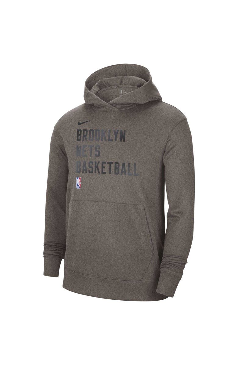Nike Unisex Nike Heather Gray Brooklyn Nets 2023/24 Performance Spotlight On-Court Practice Pullover Hoodie, Alternate, color, Heather Gray