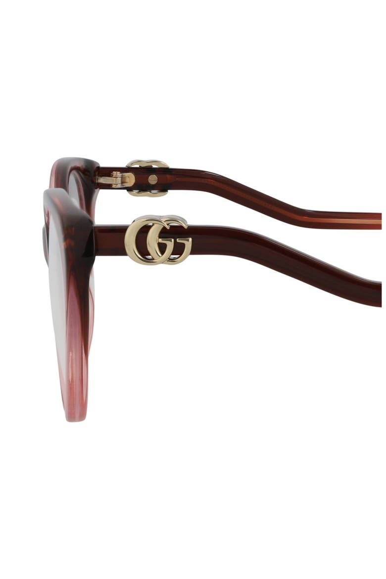 52mm Cat Eye Optical Glasses, Alternate, color, BURGUNDY BURGUNDY TRANSPARENT