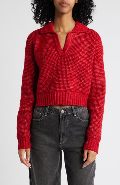 Gabriella Waffle Stitch Crop Sweater