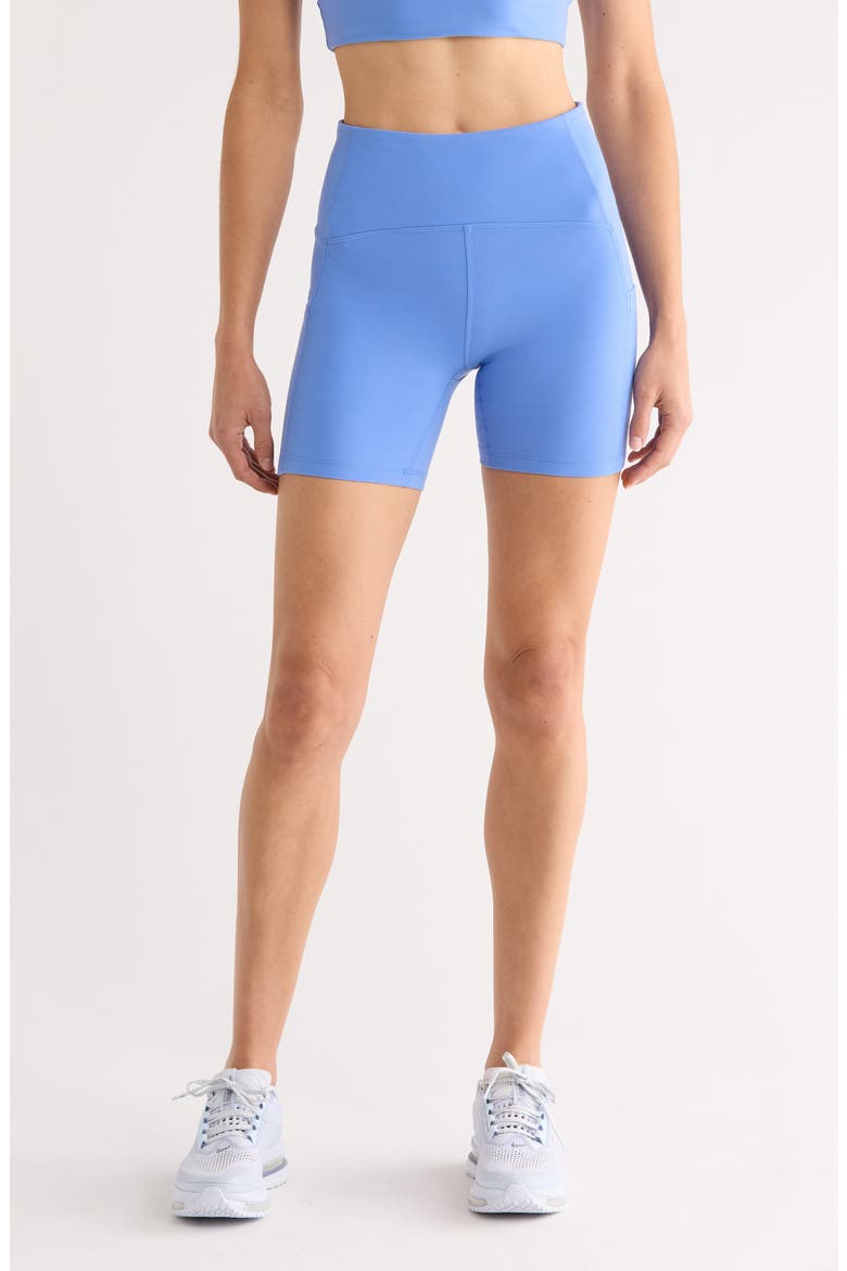 Studio Luxe Pocket Bike Shorts, Main, color, BLUE AZURITE