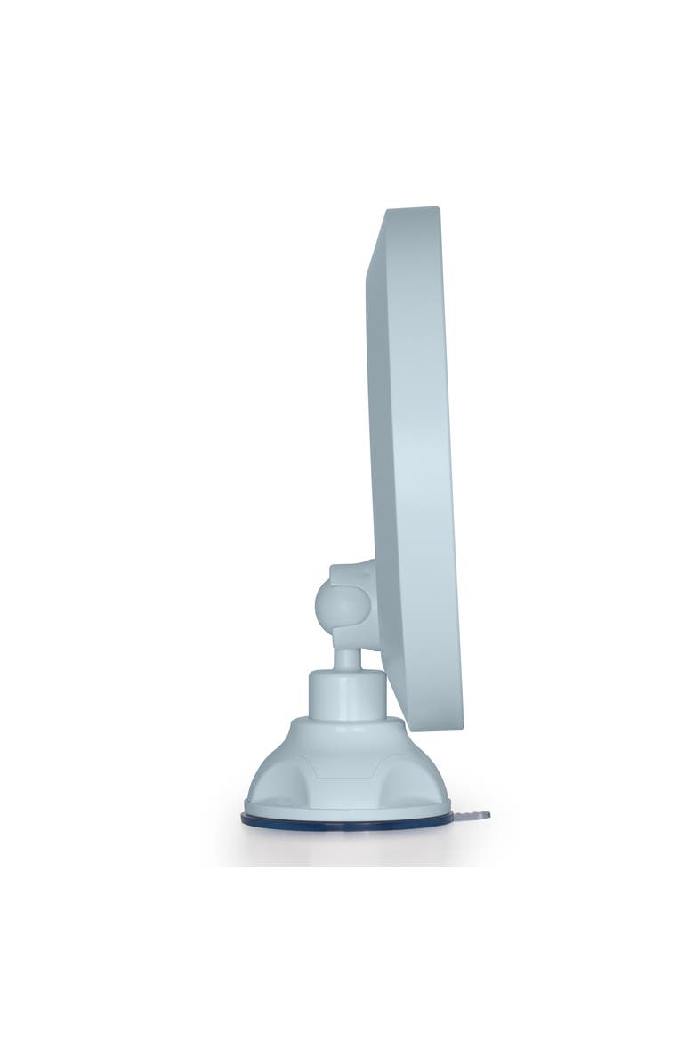 Lighted Wall Mounted Suction Cup Makeup Mirror with 10X Magnification, Alternate, color, French Blue