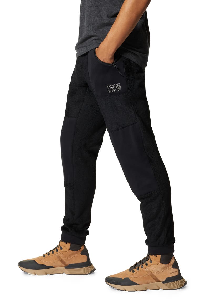 Polartec® High Loft Fleece Pants, Alternate, color, BLACK