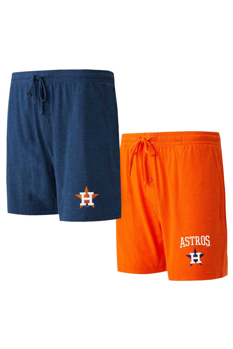 Men's Concepts Sport Navy/Orange Houston Astros Two-Pack Meter Sleep Shorts, Main, color, Navy