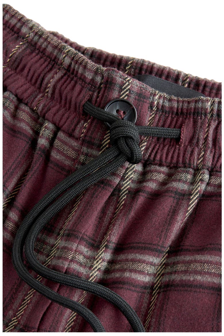 Check Plaid Wide Leg Drawstring Pants, Alternate, color, RED