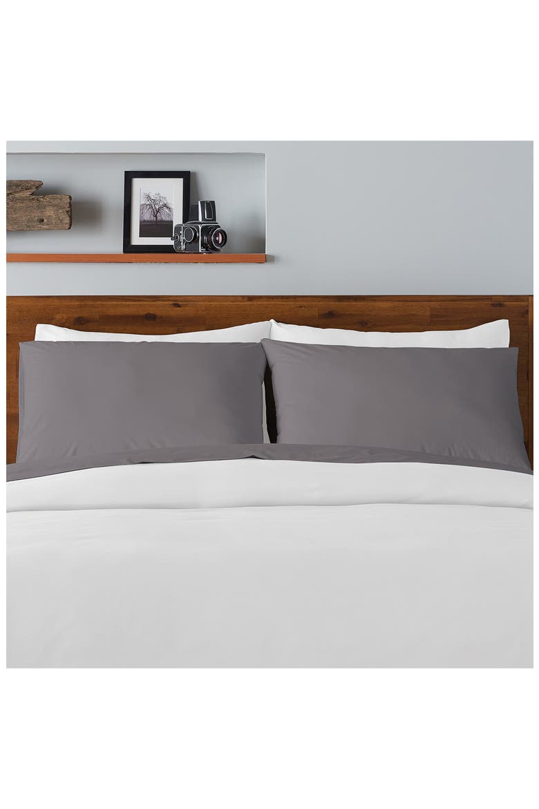 Cotton Pillow Protector - Set of 2, Alternate, color, CHARCOAL