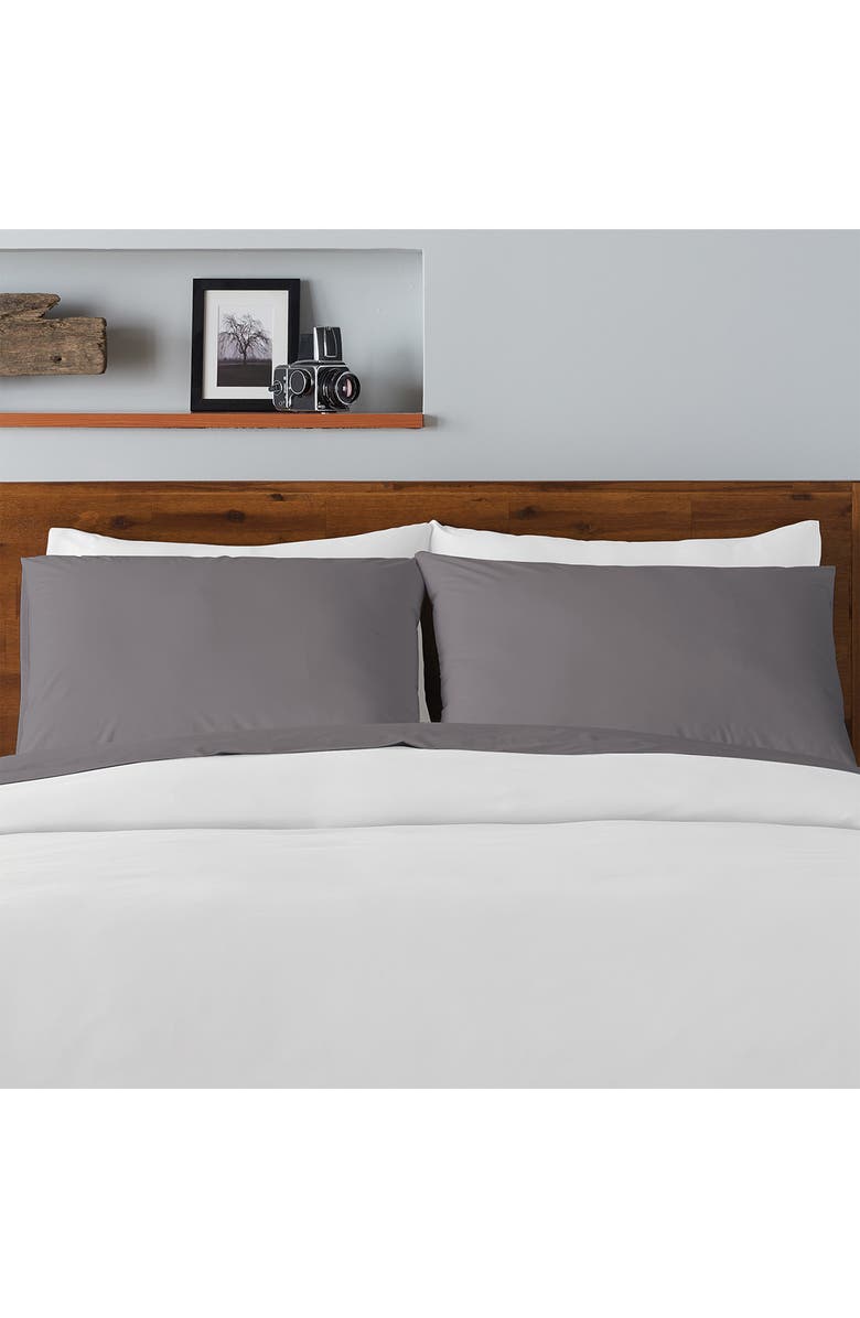 ELLA JAYNE HOME 500 Thread Count Cotton Sateen 4-Piece Sheet Set, Alternate, color, Charcoal