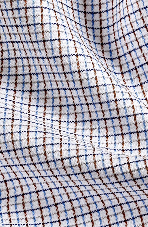 David Donahue Trim Fit Check Textured Cotton Dobby Dress Shirt In Multi