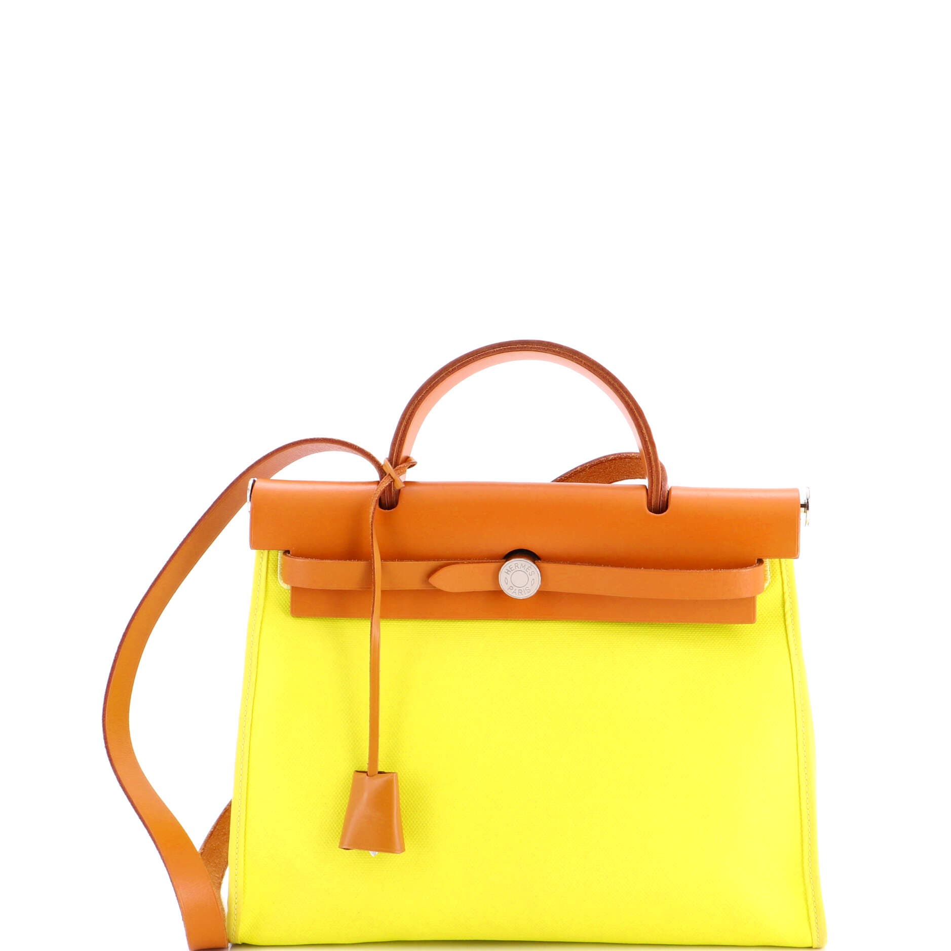Herbag Zip Berline Vache Canvas and Leather 31, Main, color, Yellow