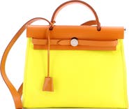 Pre-Owned Hermes Herbag Zip Berline Vache Canvas and Leather 31