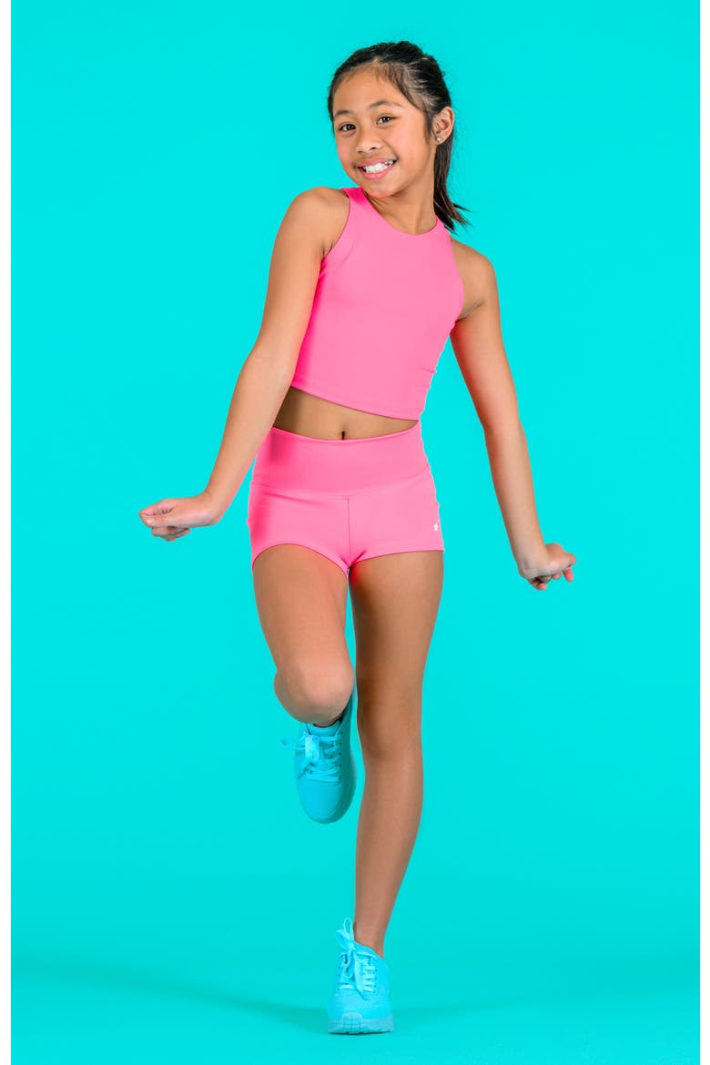 High Waisted Performance Short, Alternate, color, Neon Pink