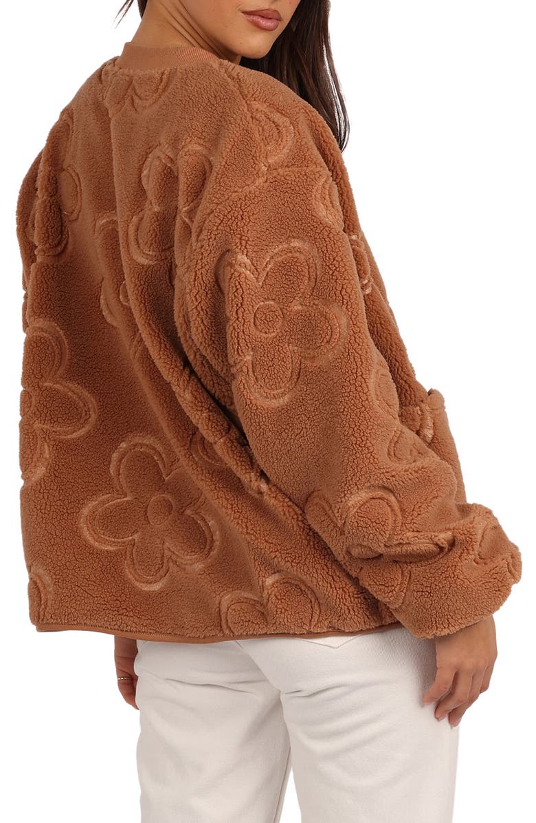 Petal & Pup Lasky Flower Pattern Fleece Jacket, Alternate, color, Camel