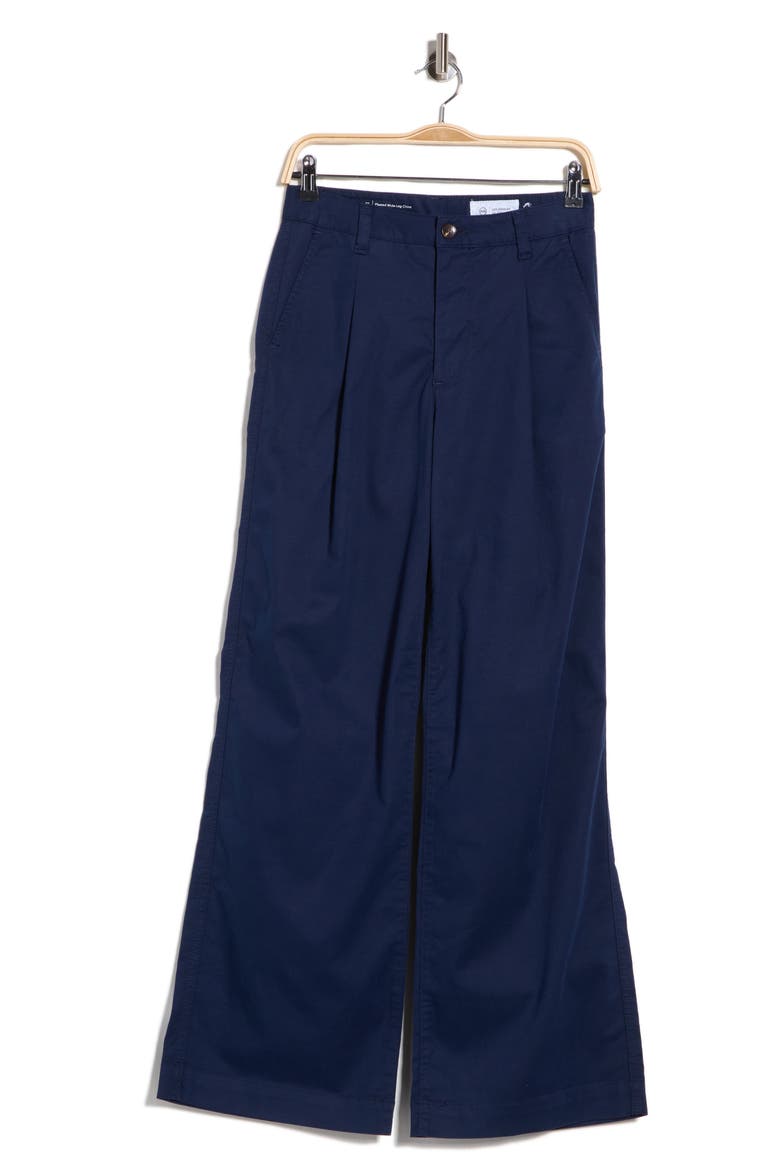 Jules Pleated Wide Leg Chino Pants, Main, color, AFTER MIDNIGHT