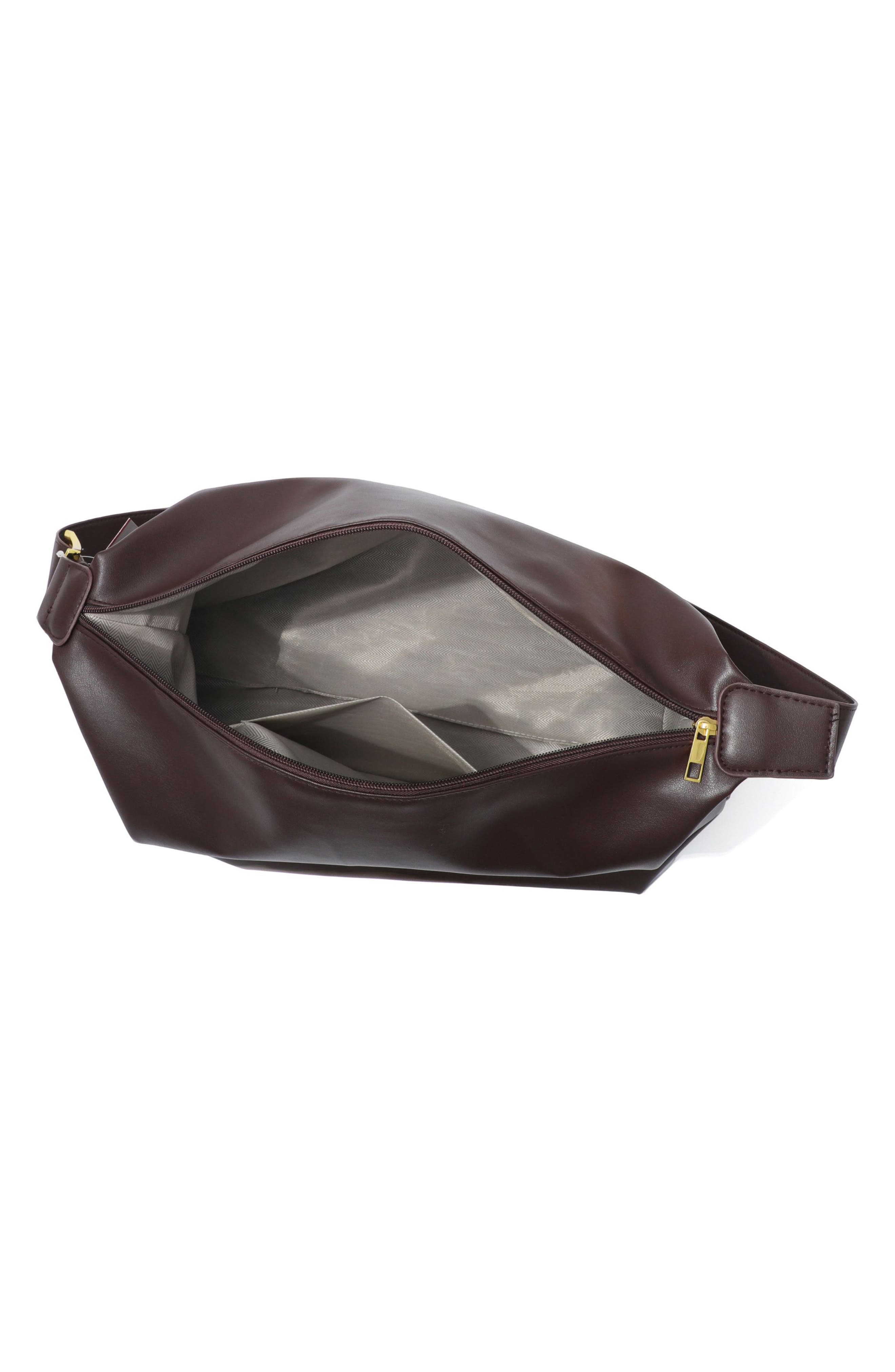 Adornia Faux Leather Shoulder Bag, Alternate, color, Brown