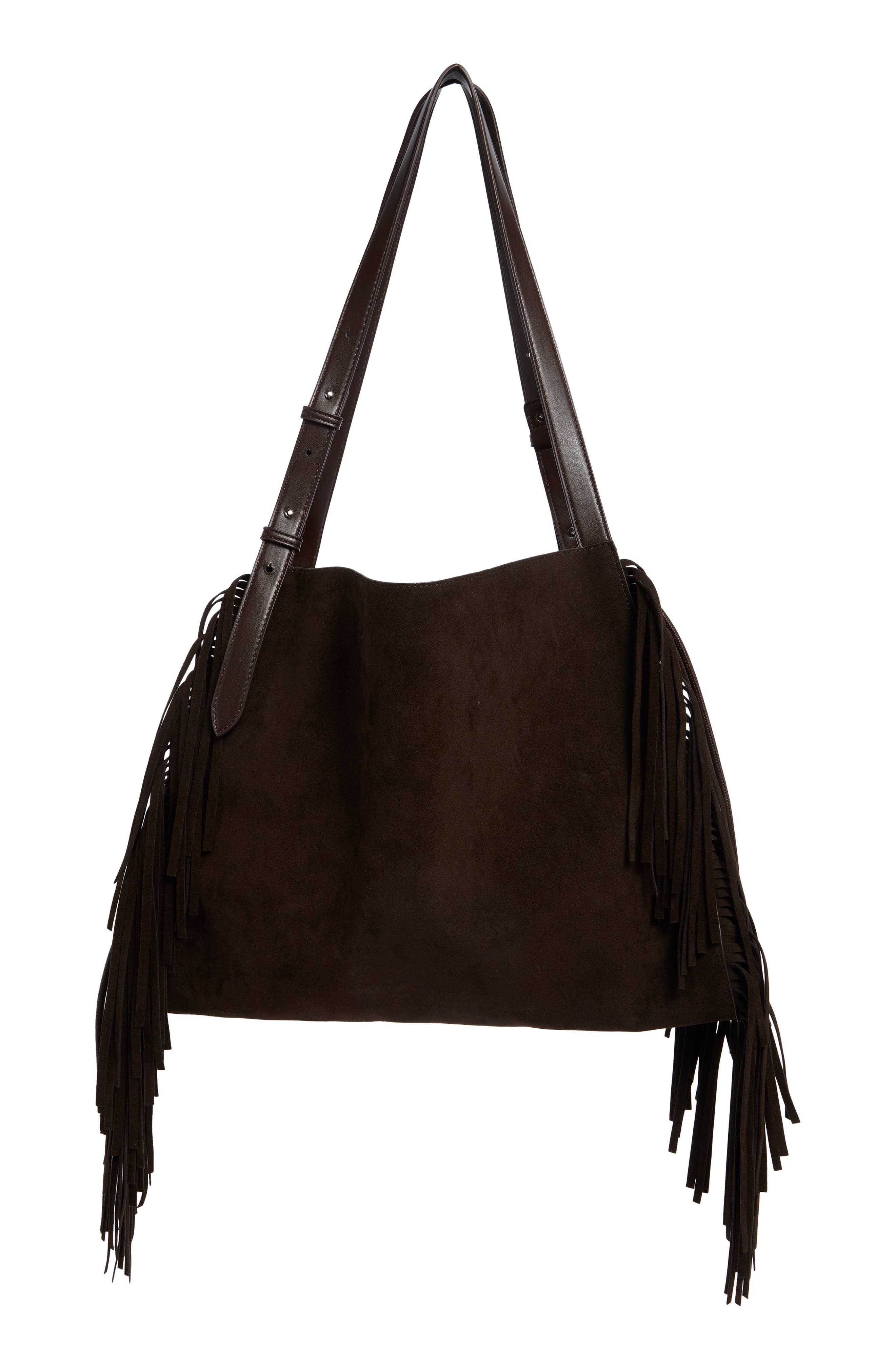 Bcbg Fringe Tote Bag In Dark Chocolate