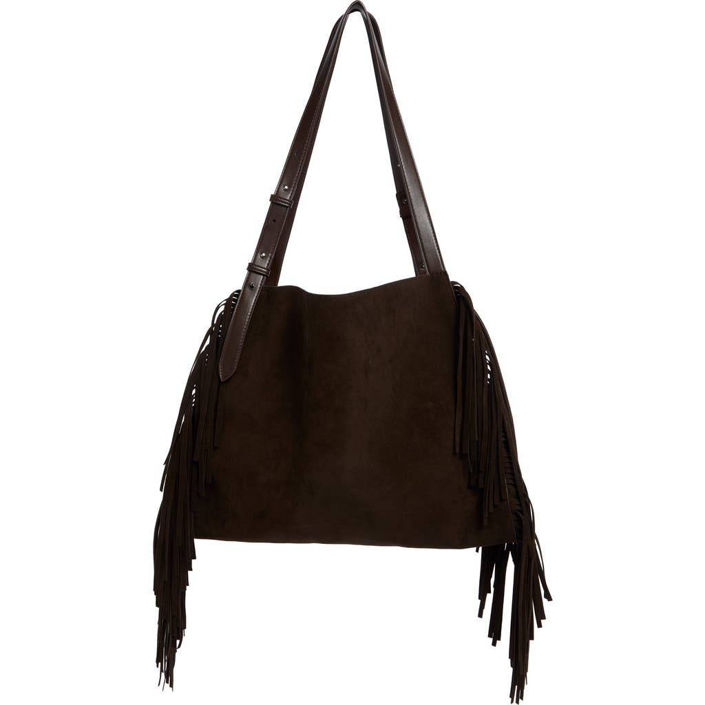Bcbg Fringe Tote Bag In Dark Chocolate