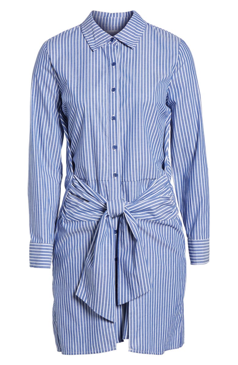 Love, Fire Tie Front Stripe Shirtdress, Alternate, color, 