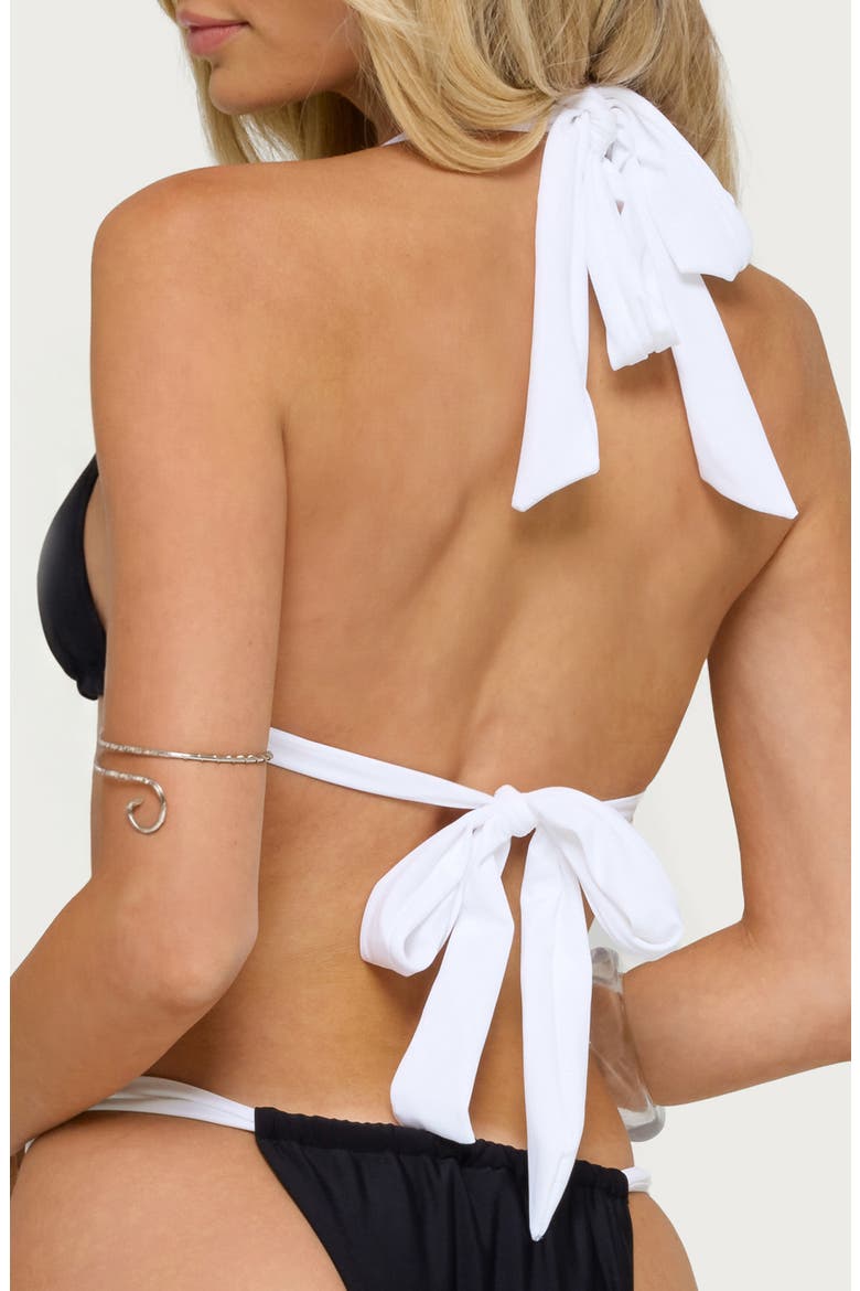 Romana Contrast Strap Bikini Top, Alternate, color, BLACK