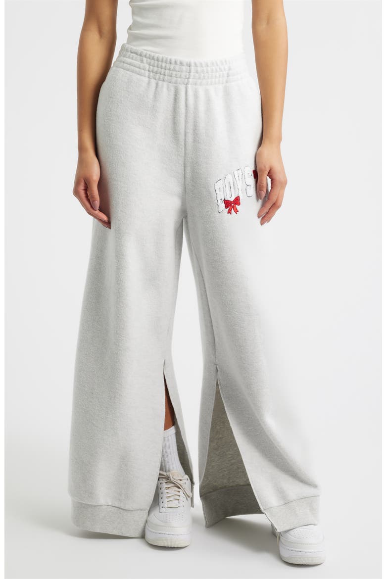 Wrap Me in a Bow Sweatpants, Main, color, HEATHER GREY