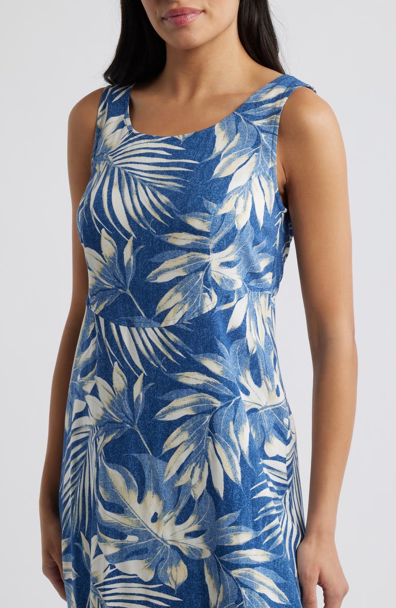 Connected Apparel Lace Up Back Sleeveless Midi Dress, Alternate, color, Demin