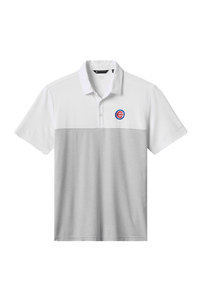 Men's TravisMathew White/Gray Chicago Cubs Home Run Leader Tri-Blend Polo, Alternate, color, White